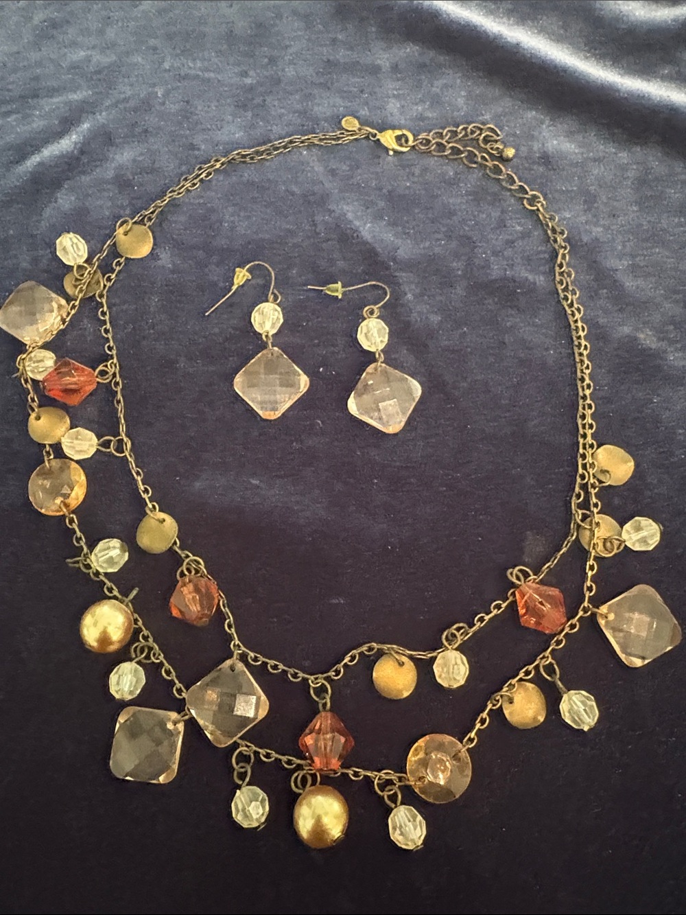 Premier Designs "Tuscany" Multi-Strand Chandelier Necklace & Earring Set Boho